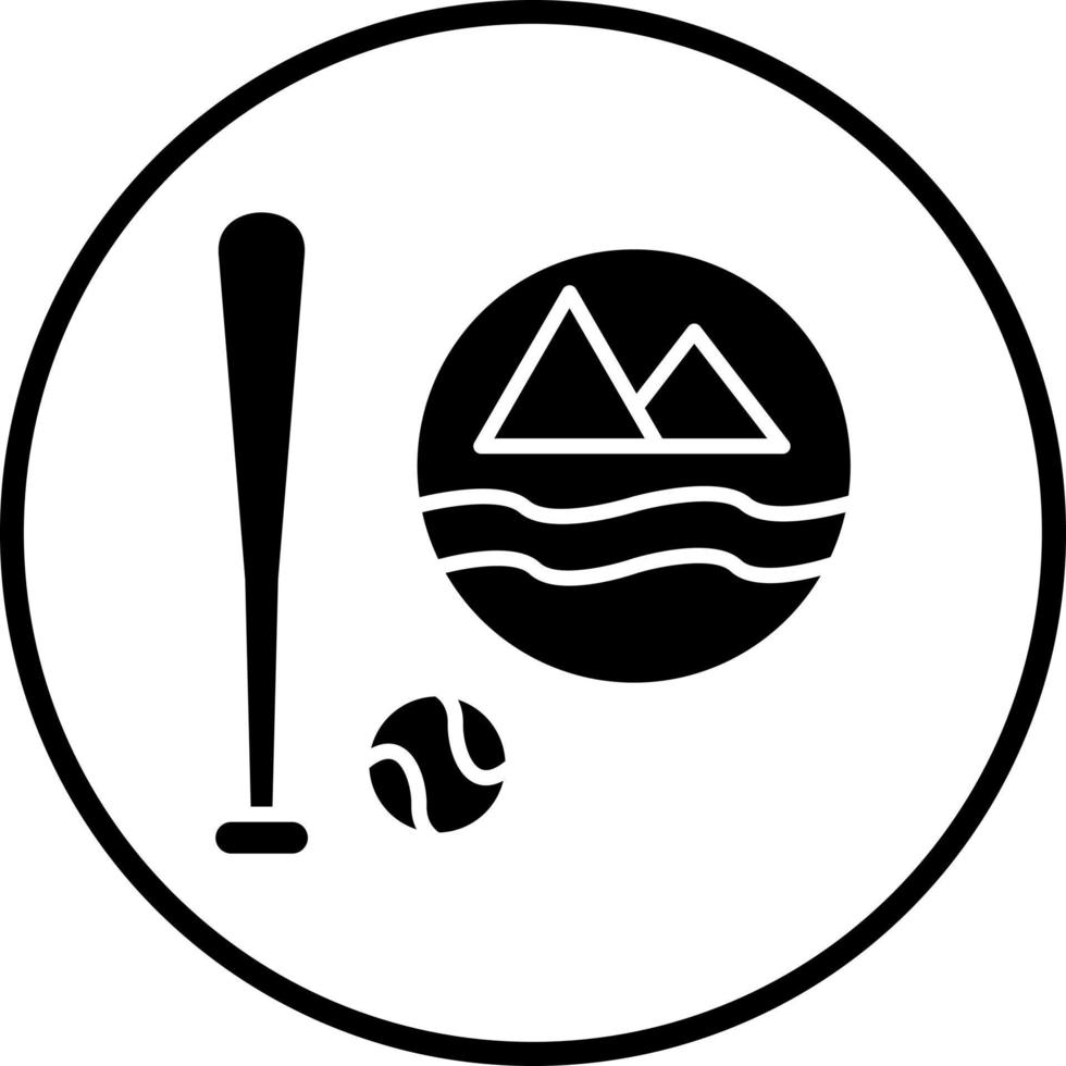 Beach Baseball Vector Icon Style