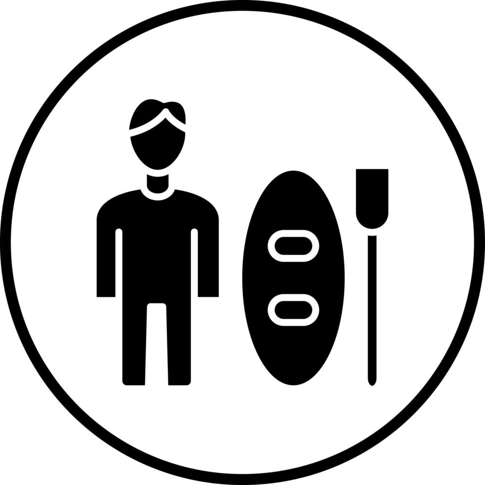 Standup Paddleboarding Vector Icon Style