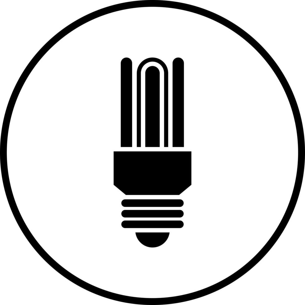 Fluorescent Light Bulb Vector Icon Style