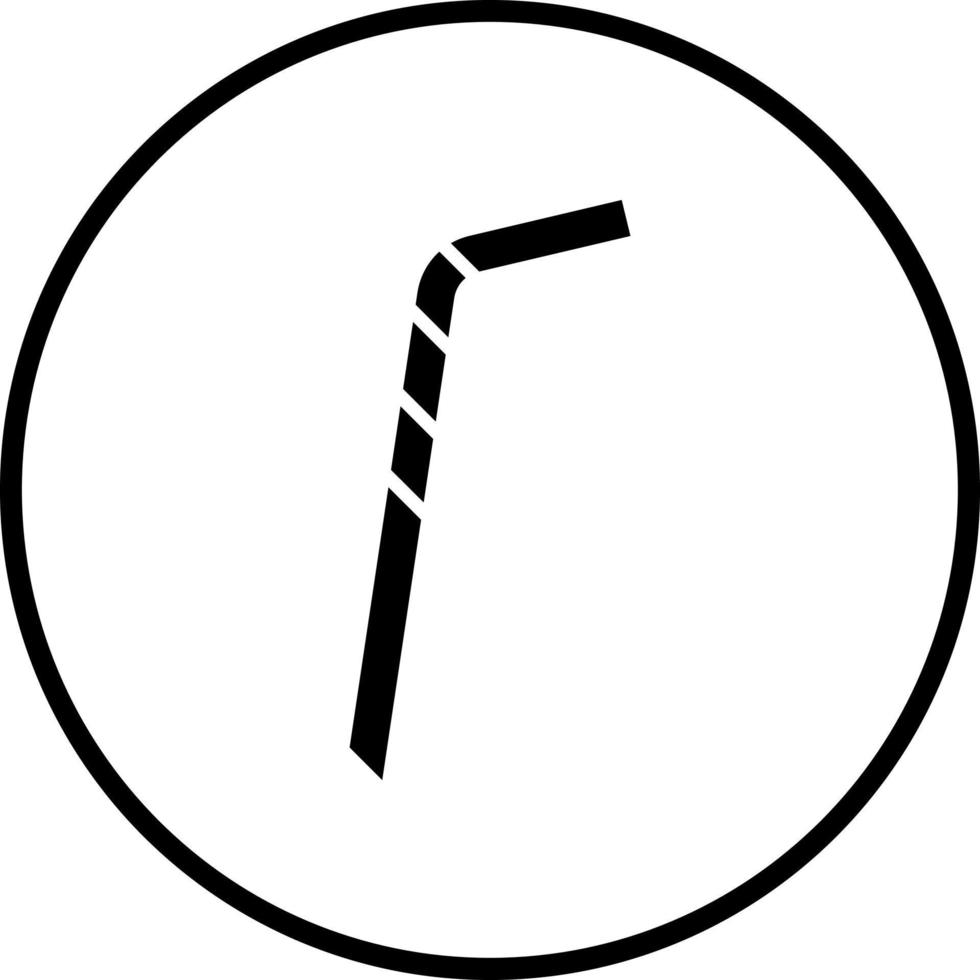 Metal Straw Vector Icon Style