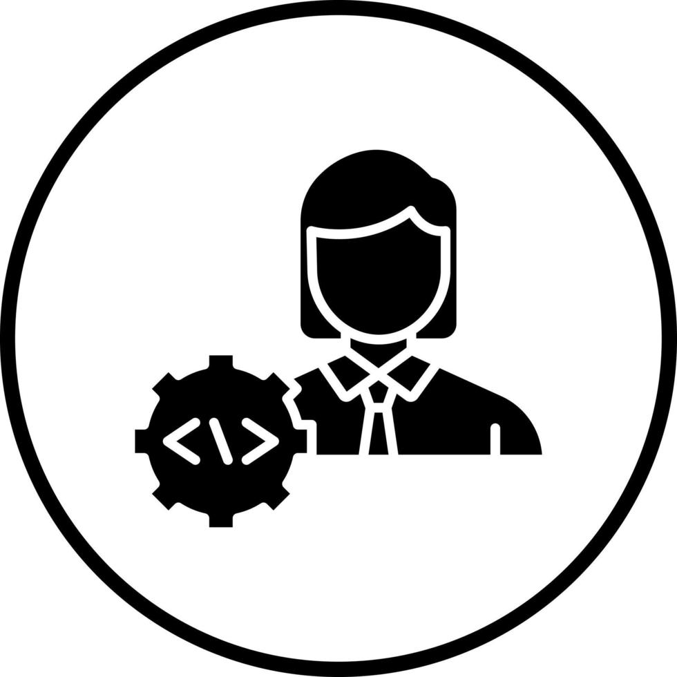 Developer Female Vector Icon Style