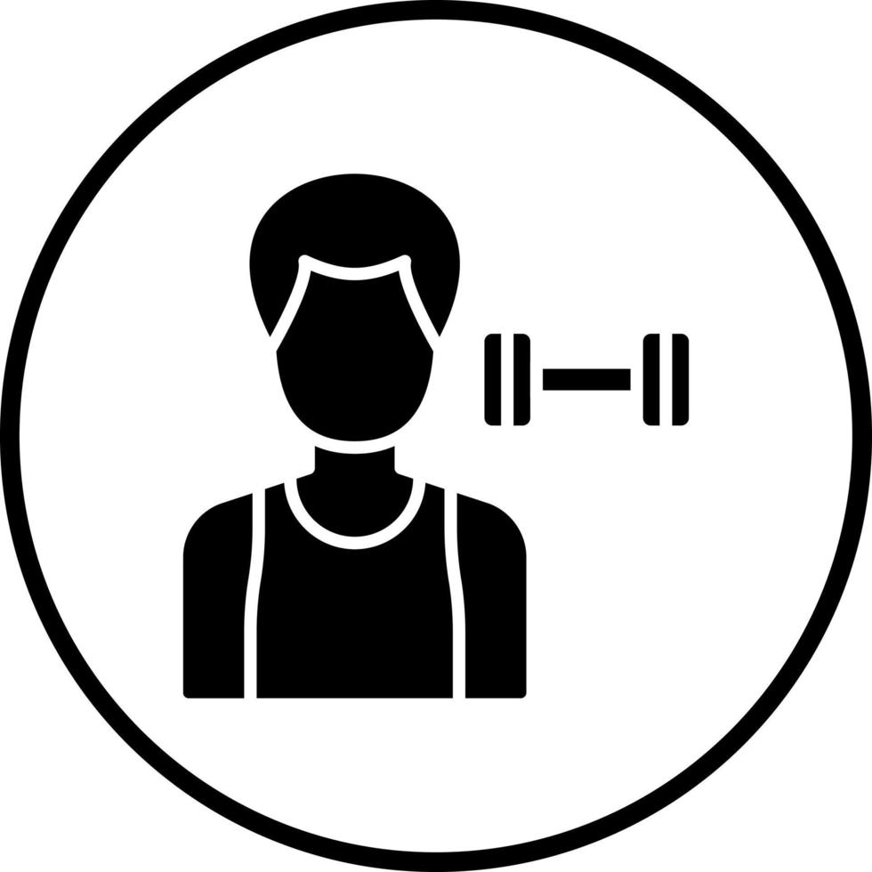 Fitness Trainer Male Vector Icon Style