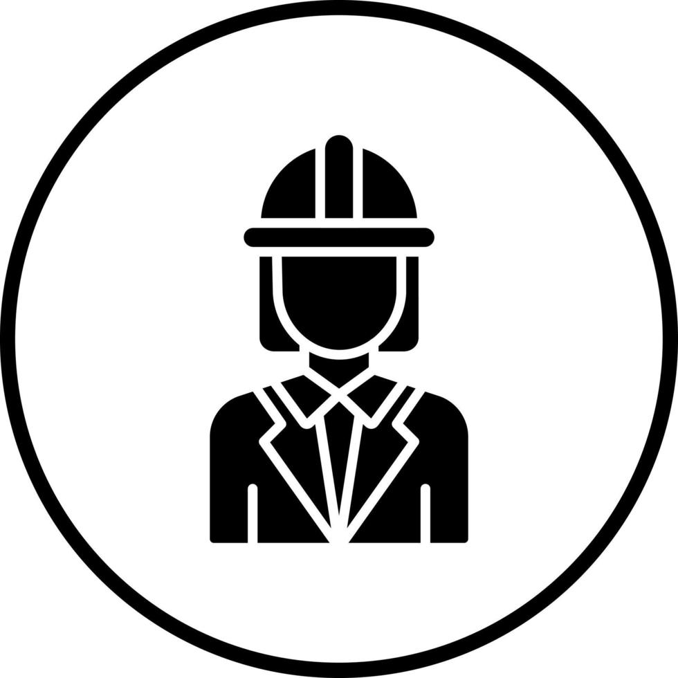 Engineer Female Vector Icon Style