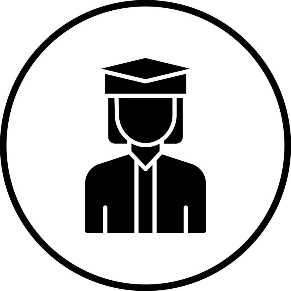 College Student Female Vector Icon Style