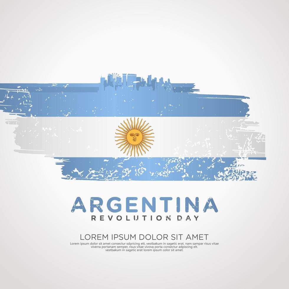 Argentina Revolution day greeting card template. vector