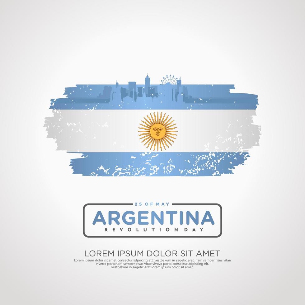 Argentina Revolution day greeting card template. vector