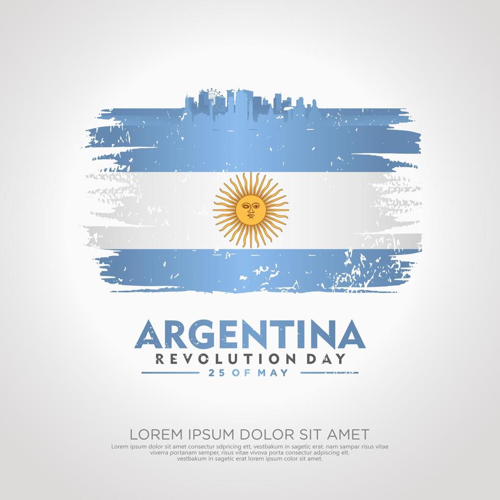 Argentina Revolution day greeting card template. vector