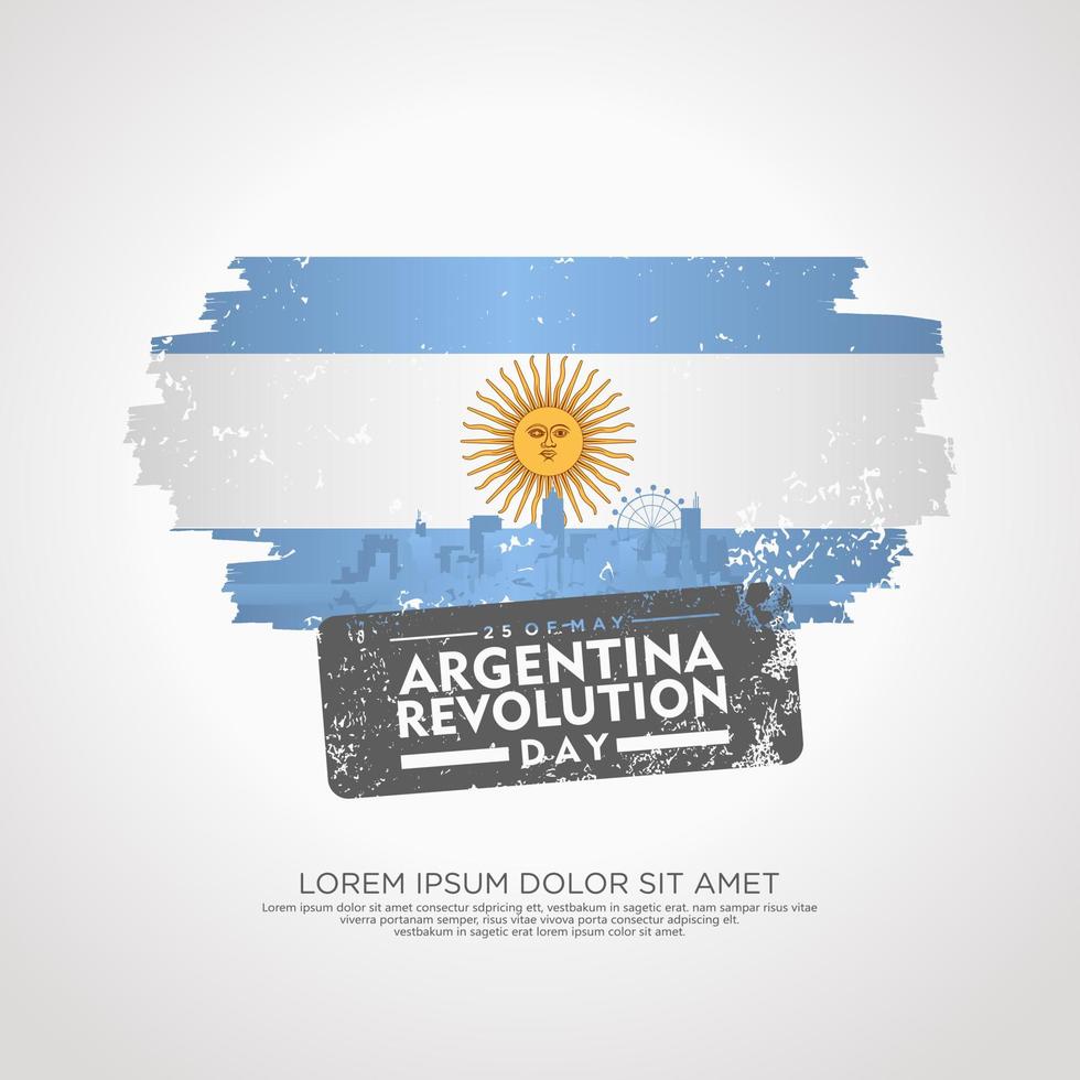 Argentina Revolution day greeting card template. vector