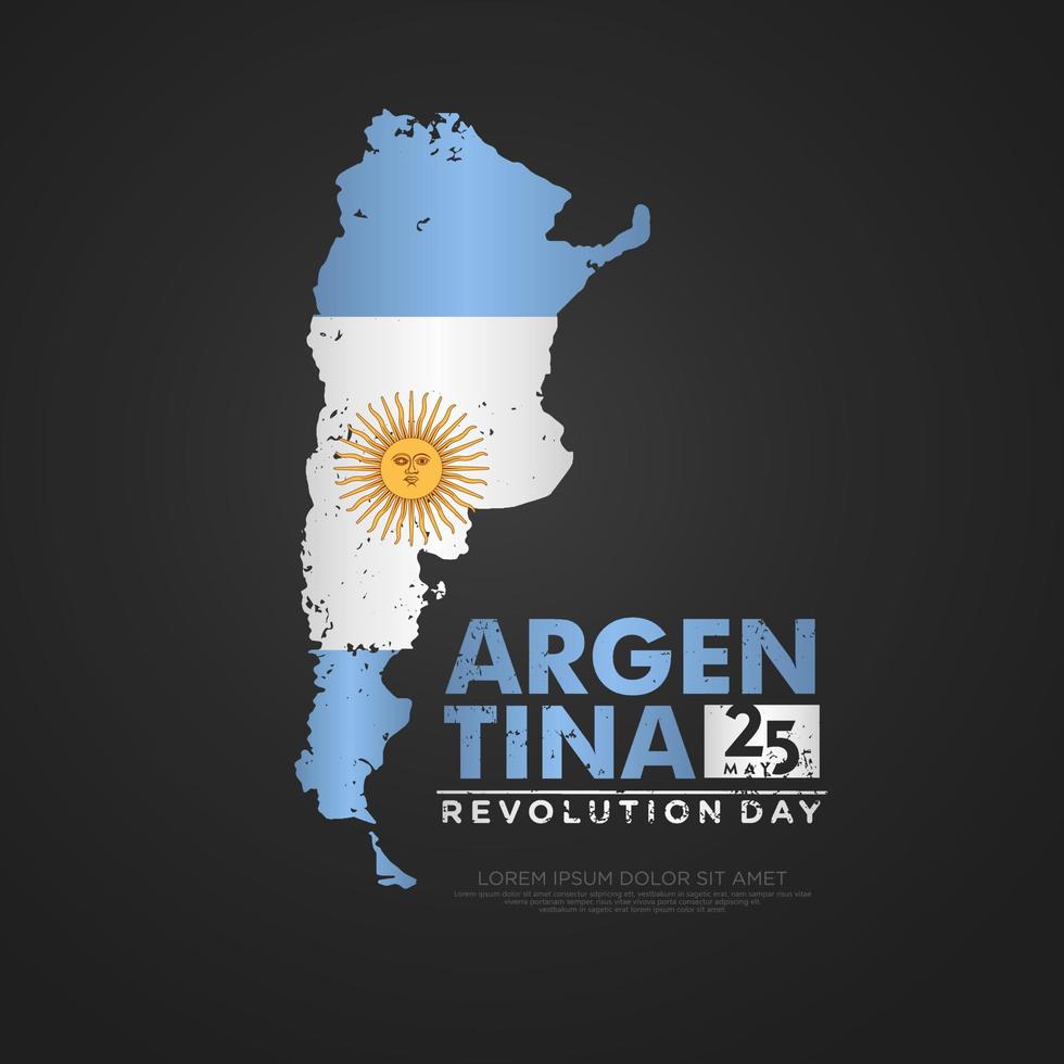 Argentina Revolution day greeting card template. vector