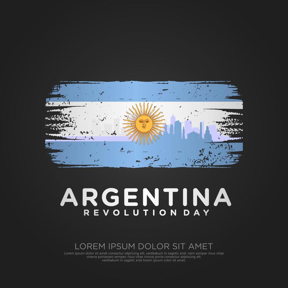 Argentina Revolution day greeting card template. vector