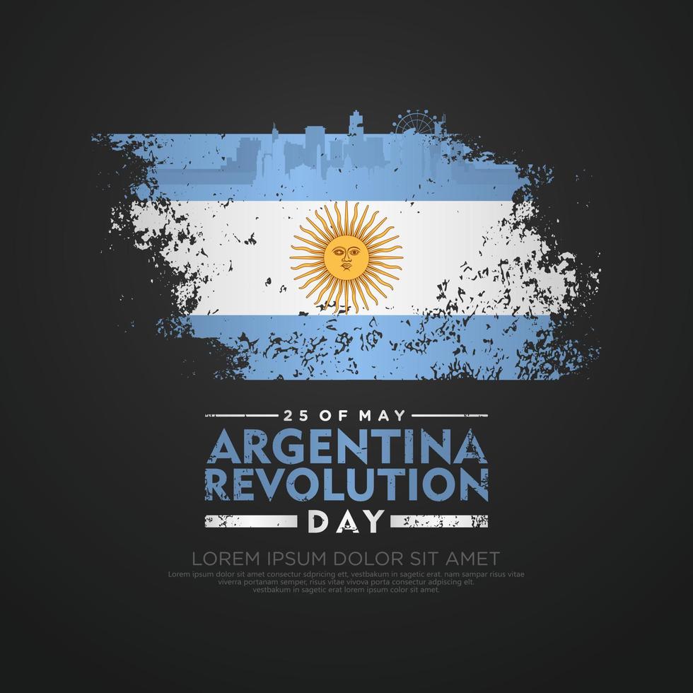 Argentina Revolution day greeting card template. vector