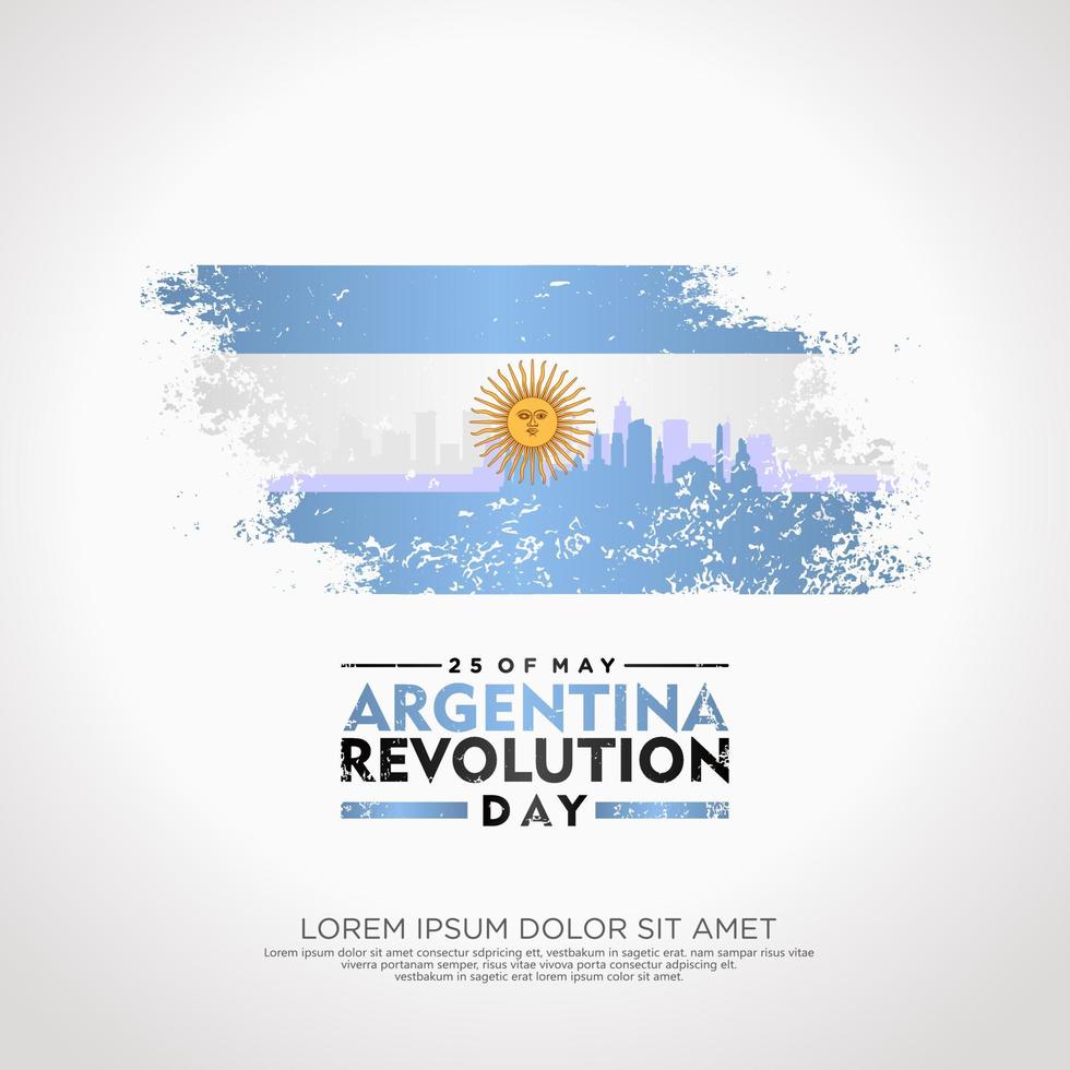 Argentina Revolution day greeting card template. vector