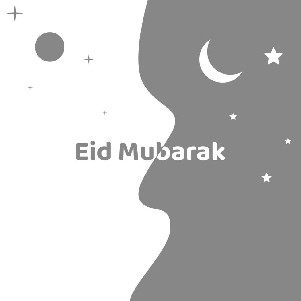 Eid al fitr poster design with black and white background. vector