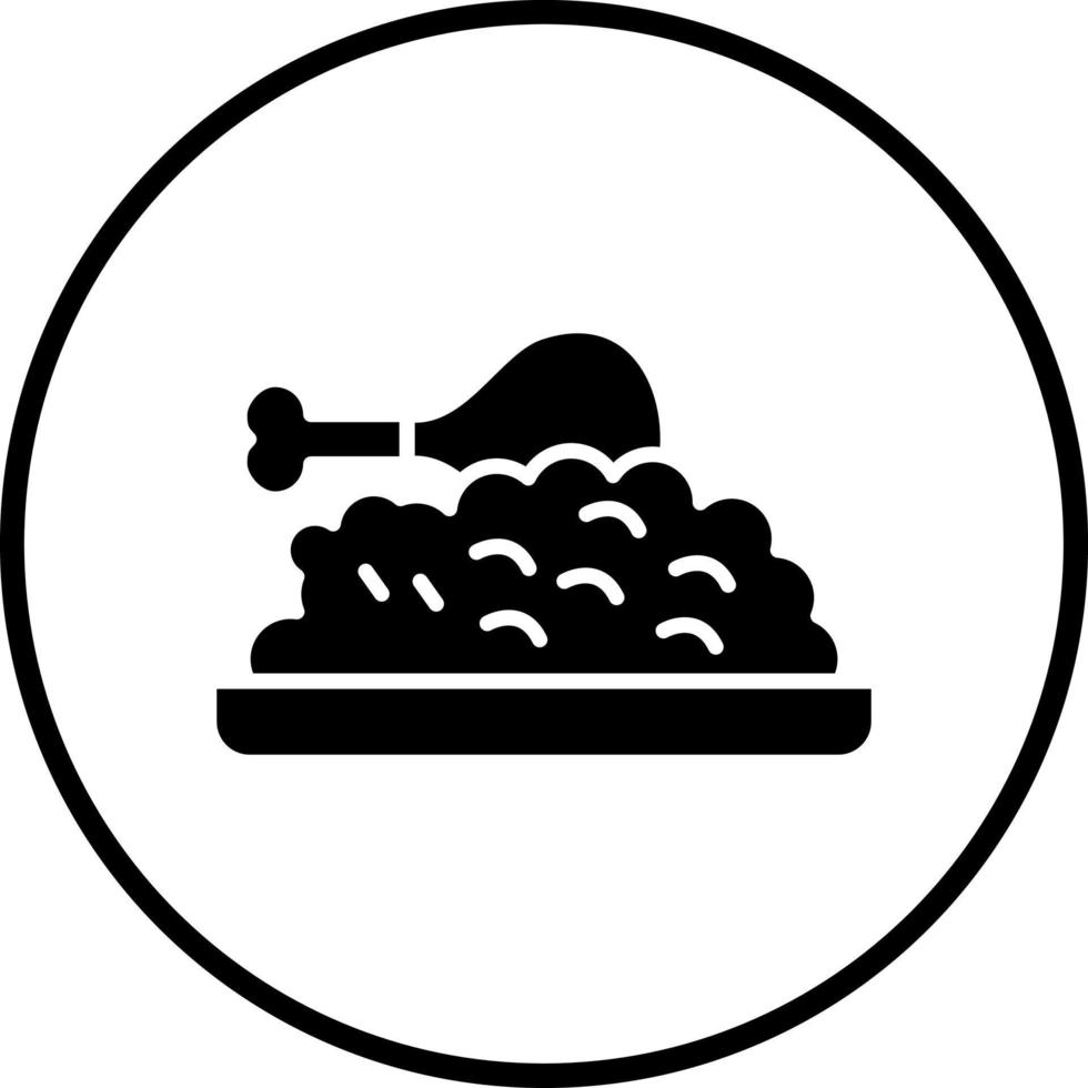 Chicken Rice Vector Icon Style