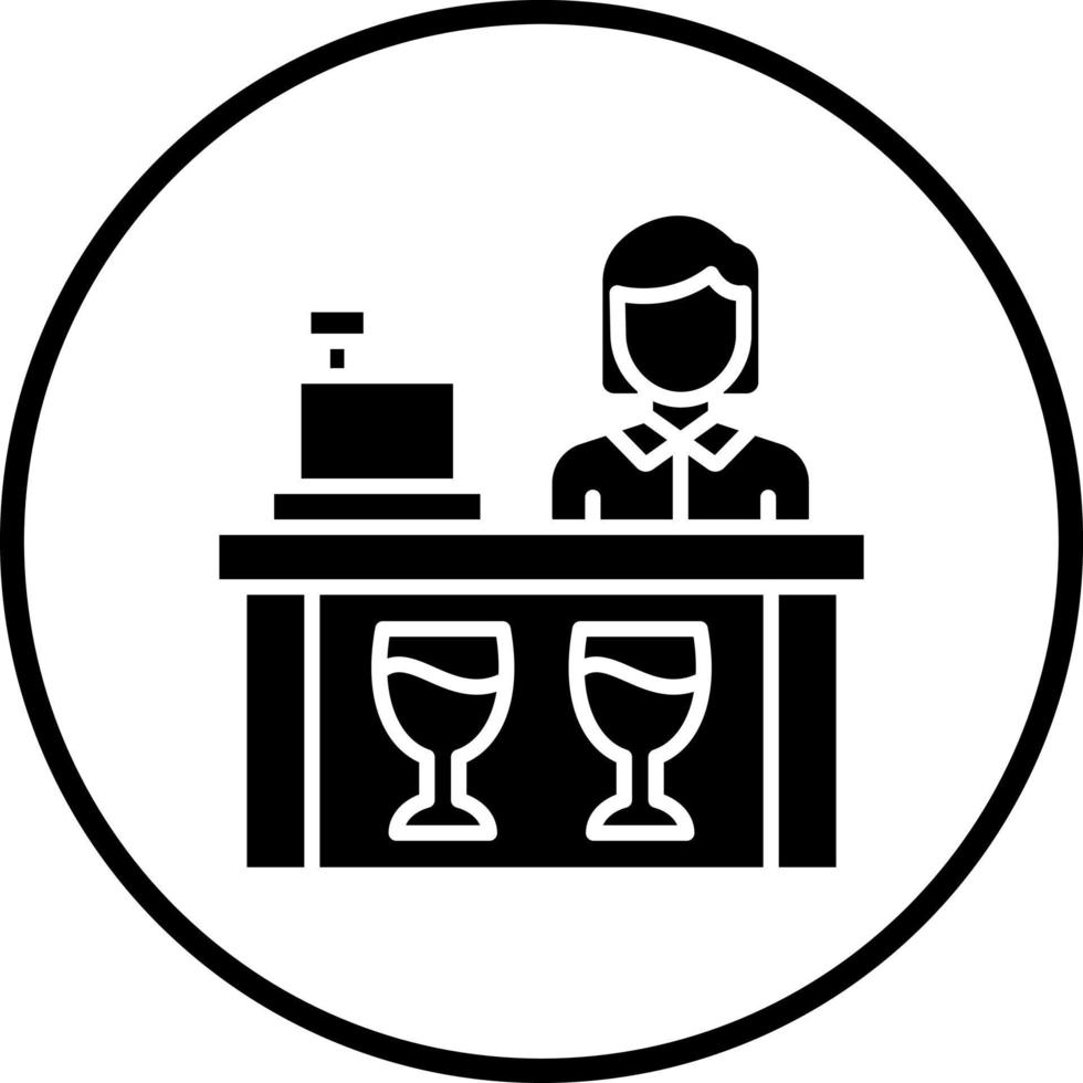 Bar Cashier Vector Icon Style