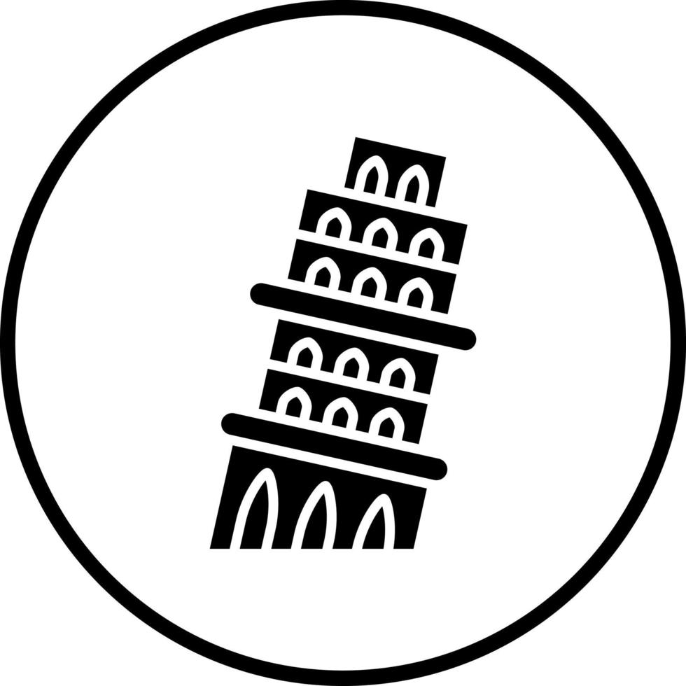 Pisa Tower Vector Icon Style