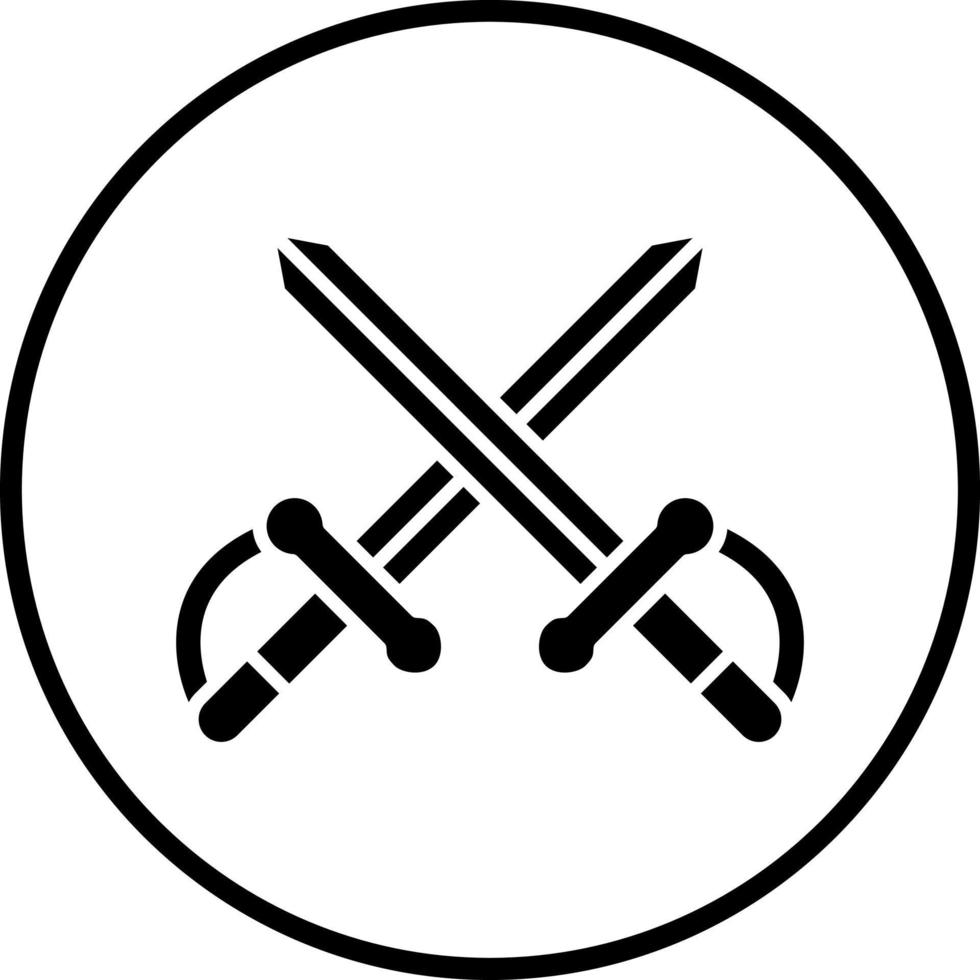 Two Swords Vector Icon Style