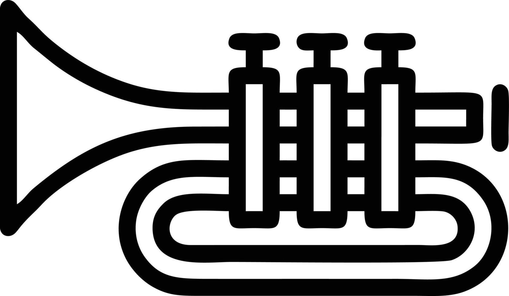 trumpet instrument icon symbol design vector image. Illustration of musical trumpet horn vector design image. EPS 10