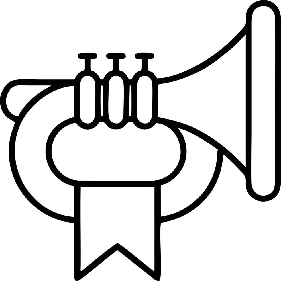 trumpet instrument icon symbol design vector image. Illustration of musical trumpet horn vector design image. EPS 10
