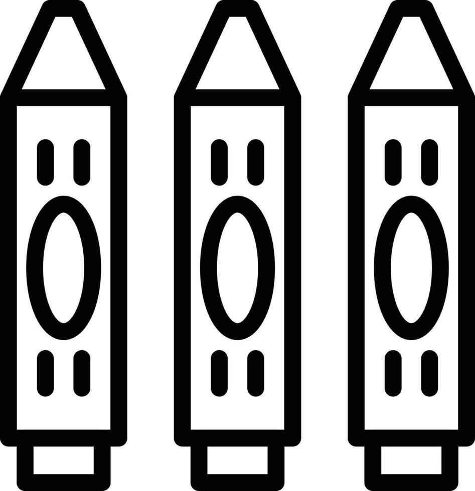 Pencil Crayon Vector Icon Style