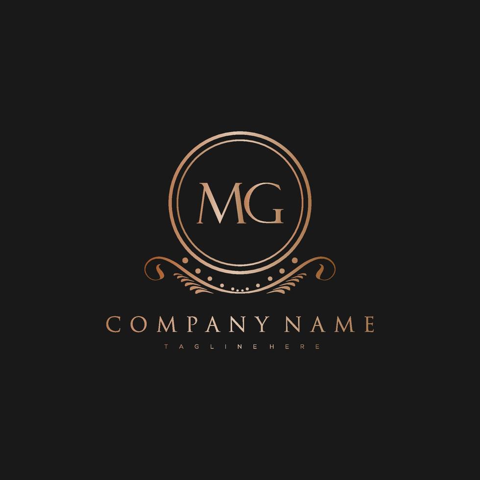 MG Letter Initial with Royal Luxury Logo Template vector