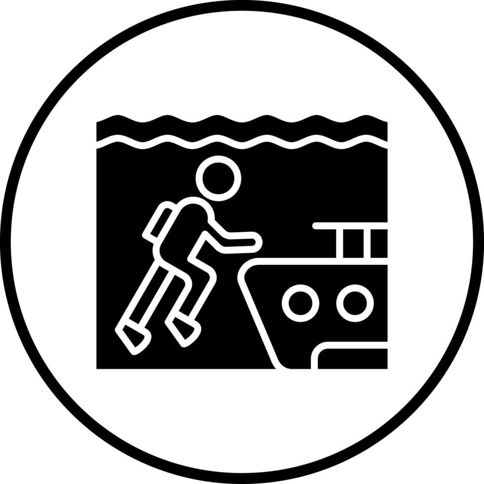 Wreck Diving Vector Icon Style
