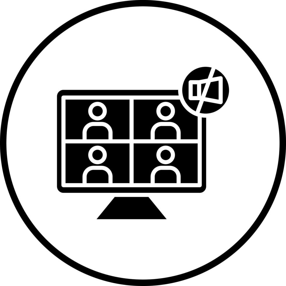 Mute Meeting Vector Icon Style