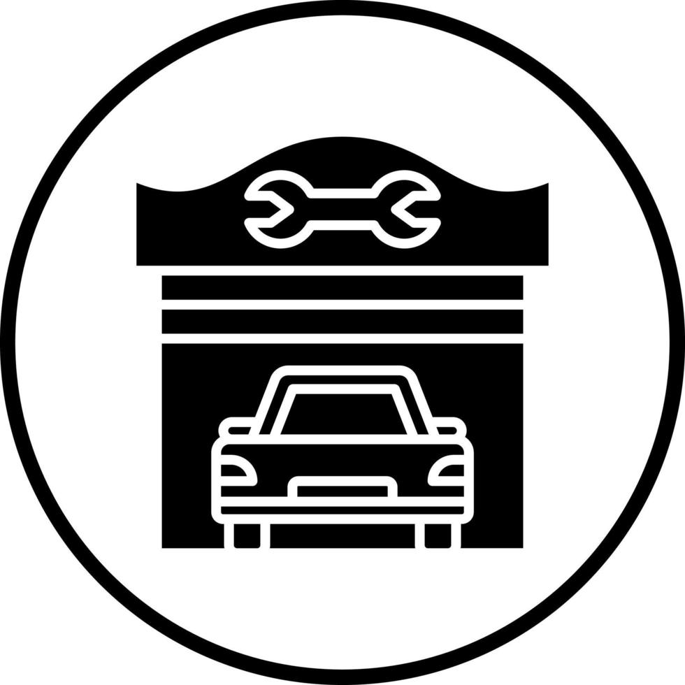 Car Repair Shop Vector Icon Style