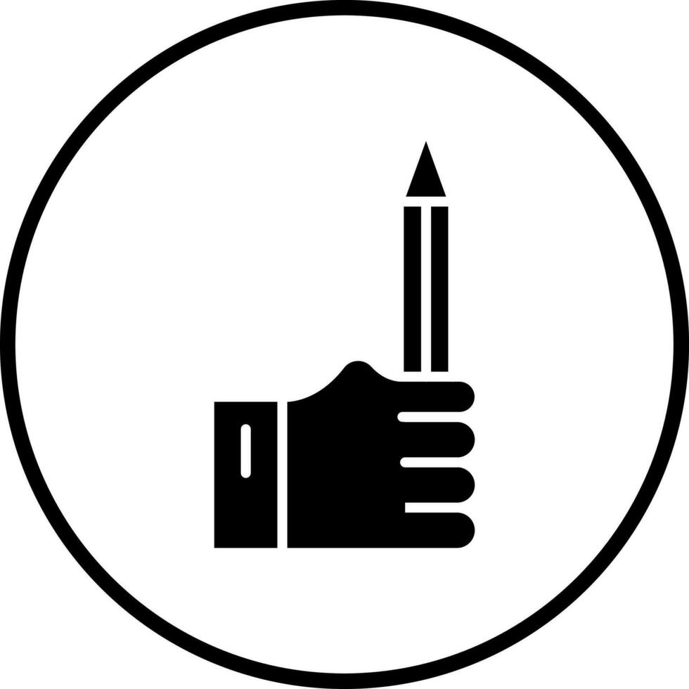 mano y lápiz vector icono estilo