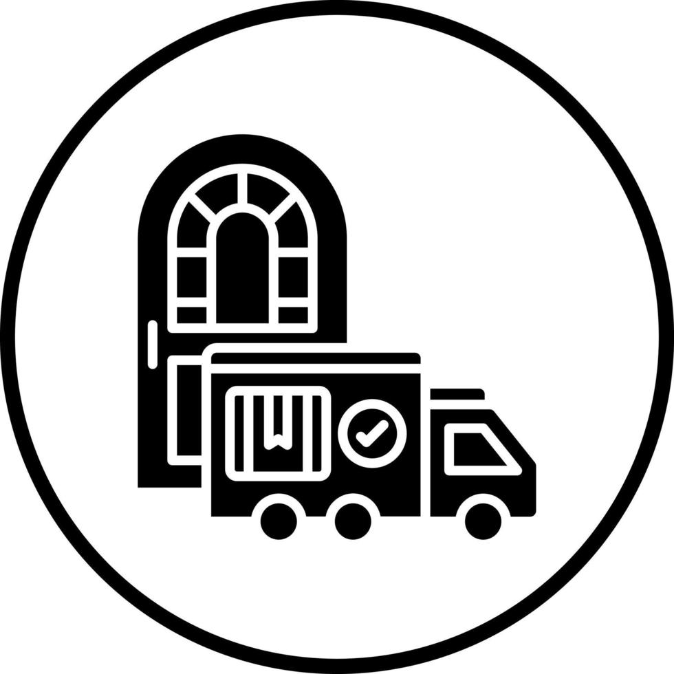 Delivery On Doorstep Vector Icon Style