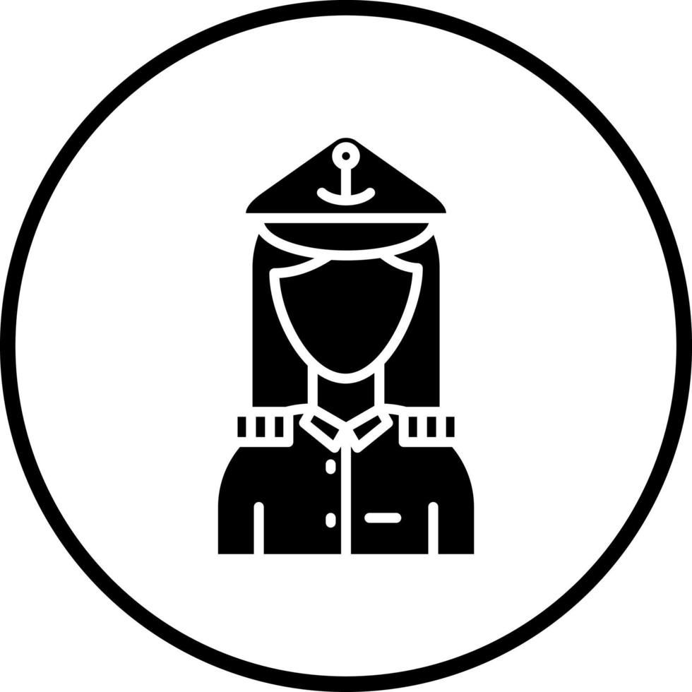 Marine Female Vector Icon Style