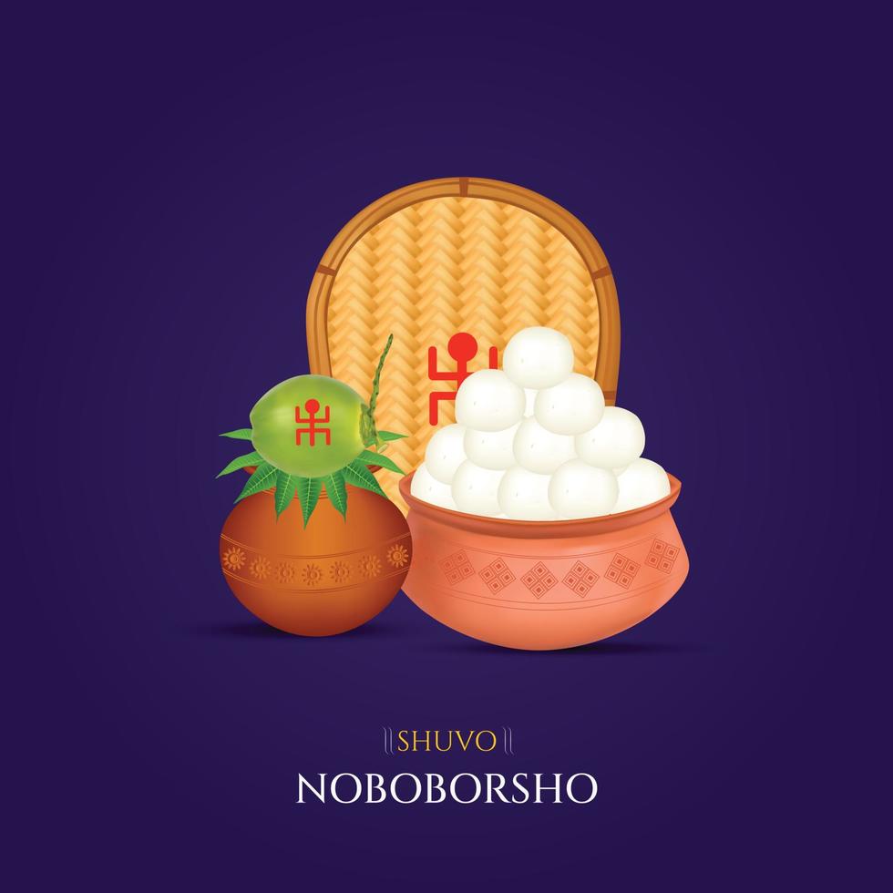 Subho Noboborsho, Pohela Boishakh, Happy Bengali New Year Social Media Post, Happy New Year 1430 vector