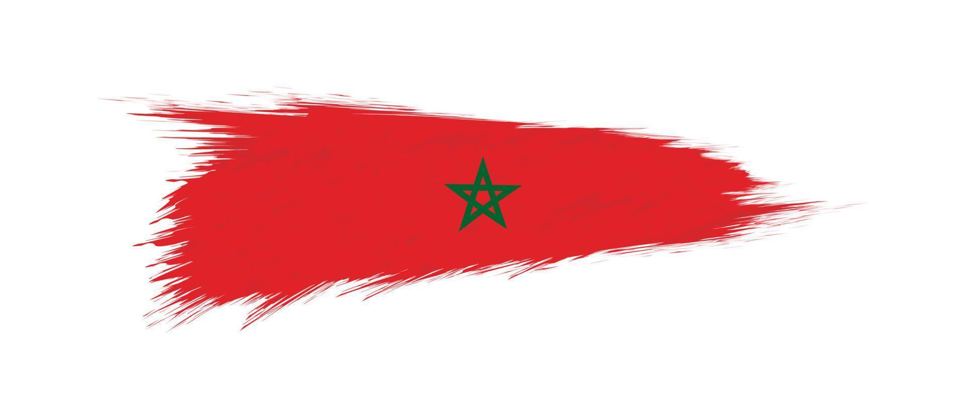 bandera de Marruecos en grunge cepillo ataque. vector