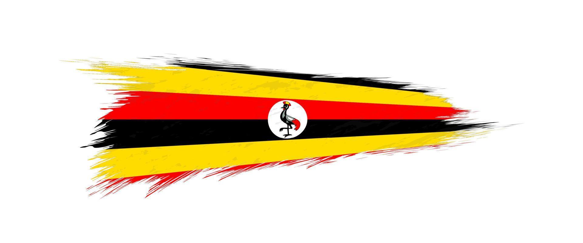 bandera de Uganda en grunge cepillo ataque. vector