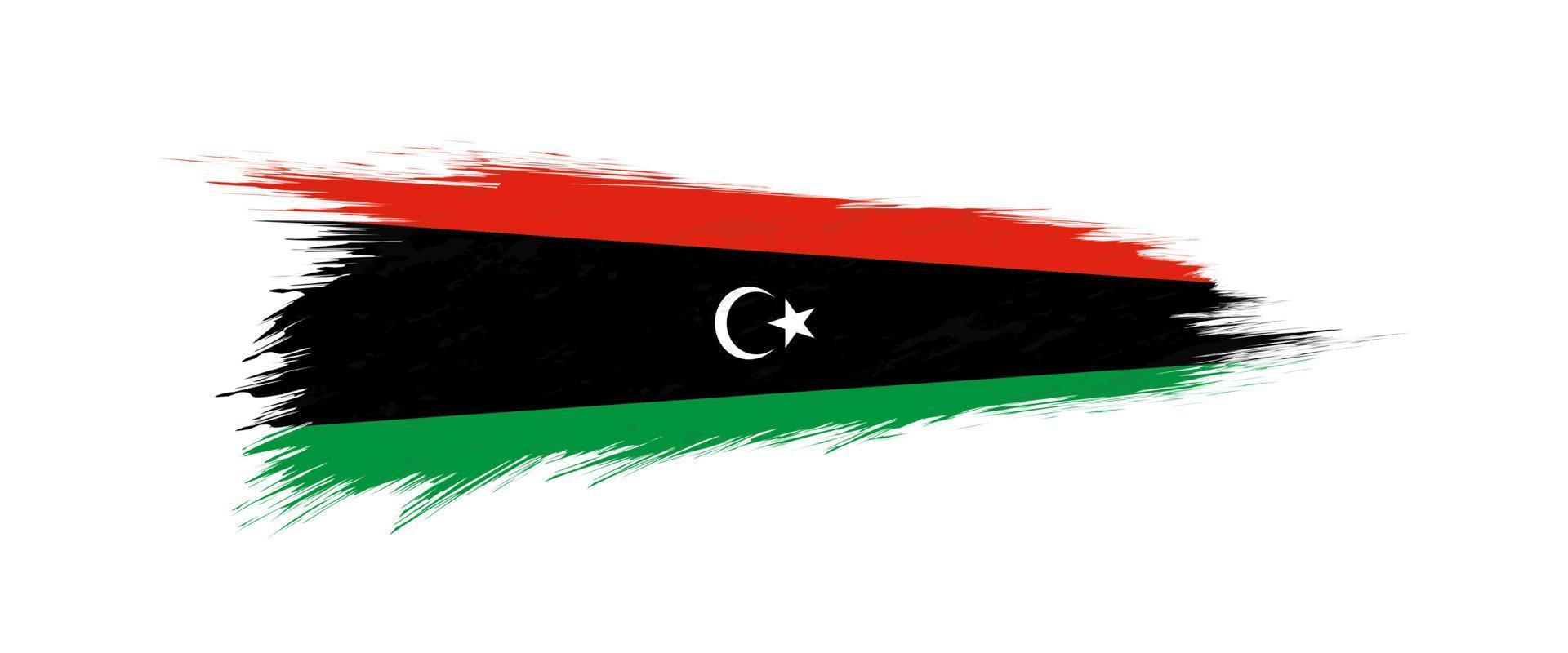 bandera de Libia en grunge cepillo ataque. vector