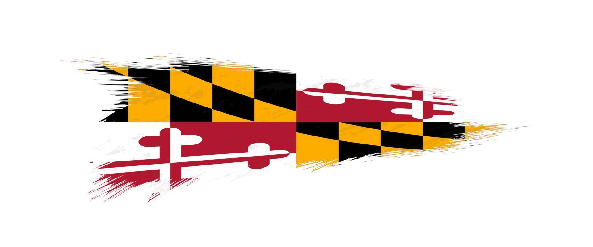 Flag of Maryland US State in grunge brush. vector