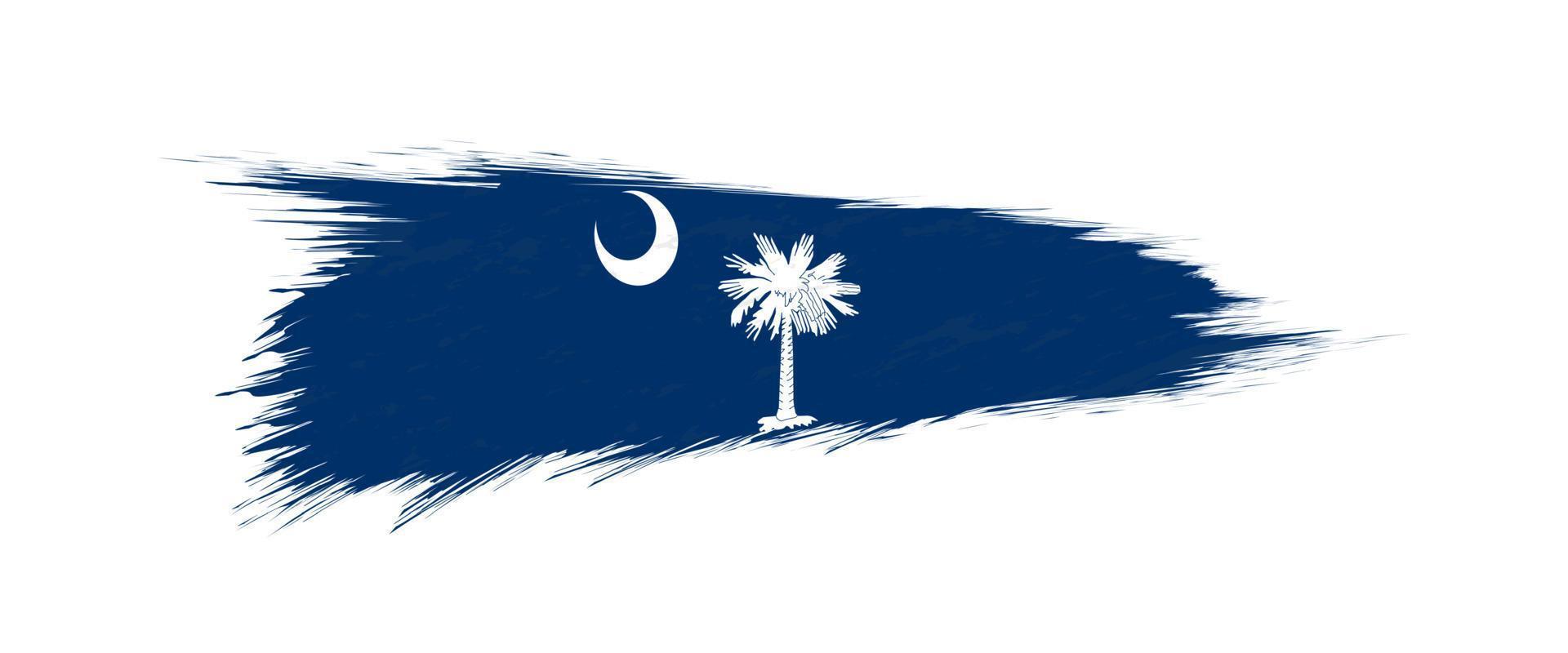 Flag of South Carolina US State in grunge brush. vector