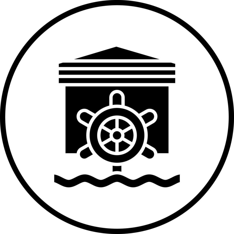 Water Mill Vector Icon Style