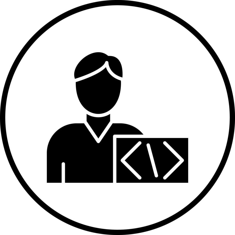 Coder Man Vector Icon Style