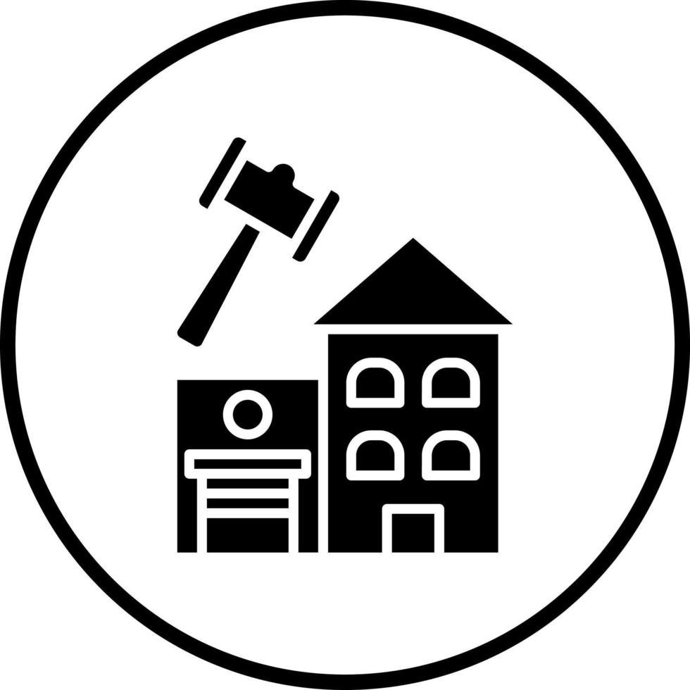 Real Estate Auction Vector Icon Style