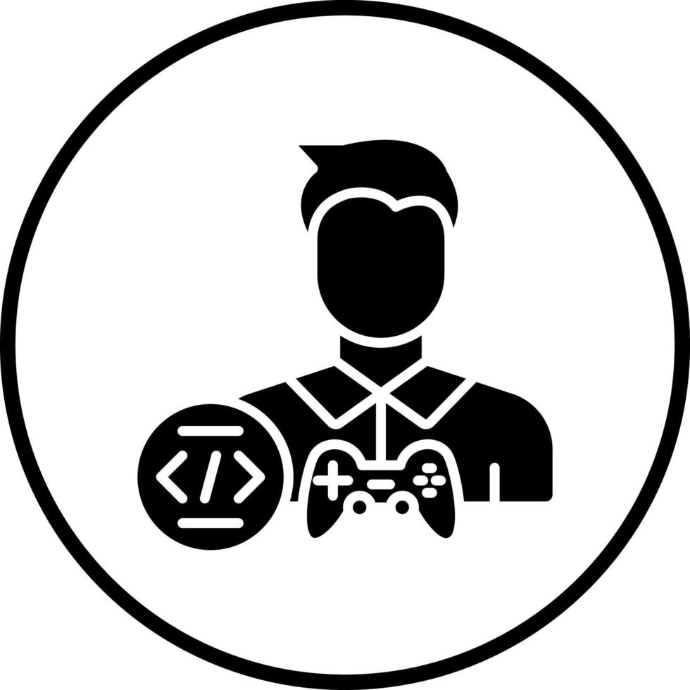 juego desarrollador masculino vector icono estilo