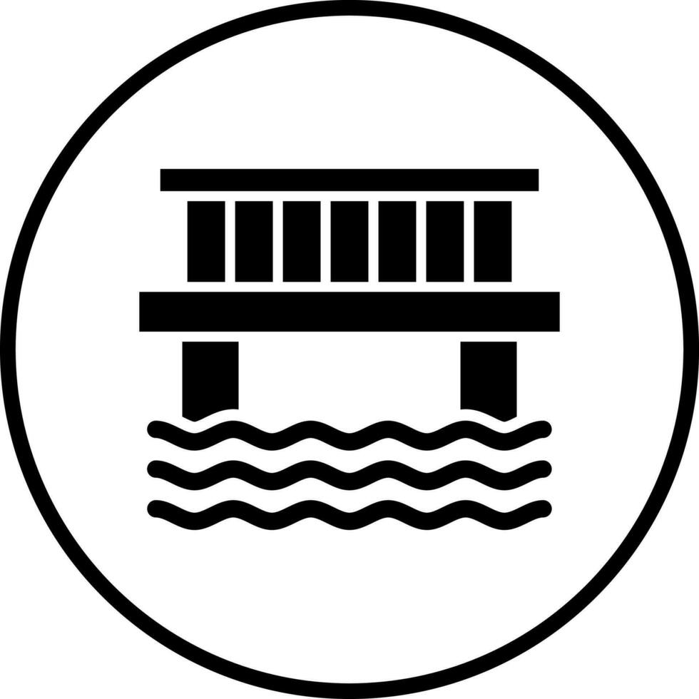 Water Bridge Vector Icon Style