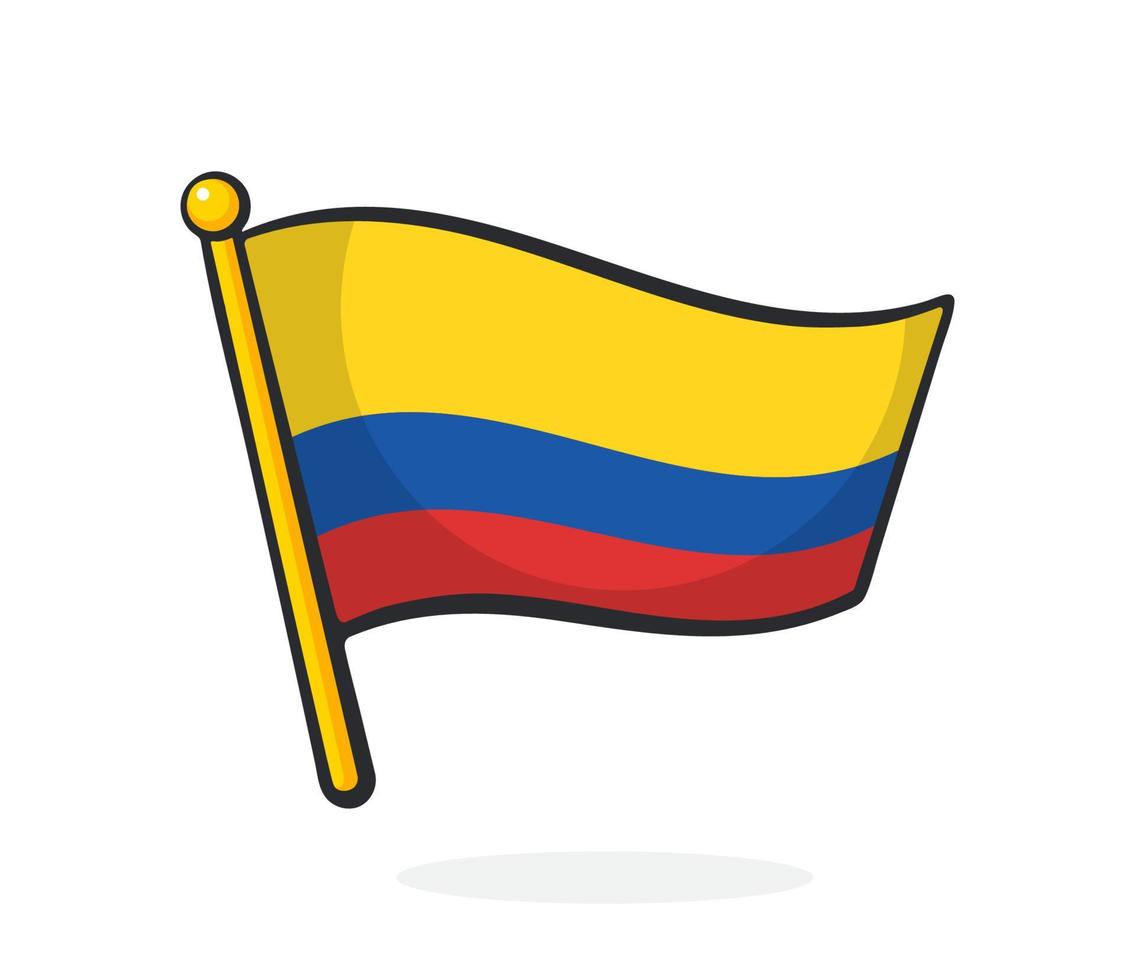 Cartoon illustration of national flag of Colombia vector