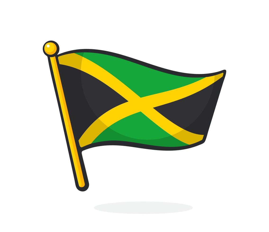 Cartoon illustration of national flag of Jamaica vector