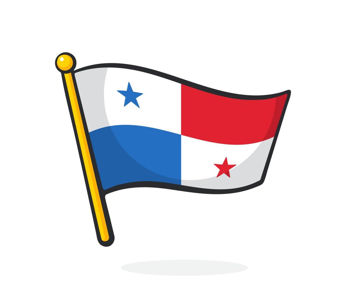 dibujos animados ilustración de nacional bandera de Panamá vector