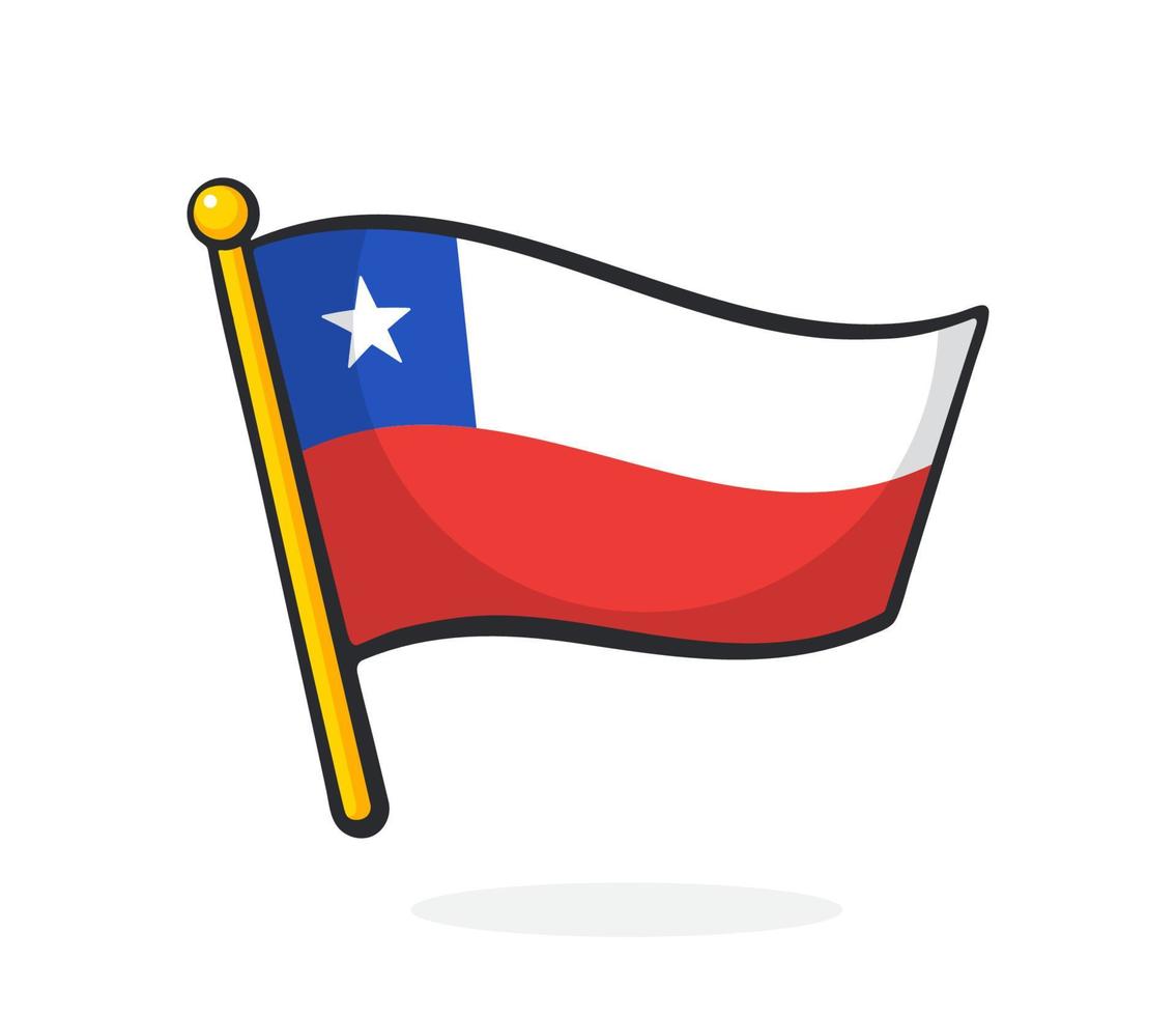 Cartoon illustration of national flag of Chile vector