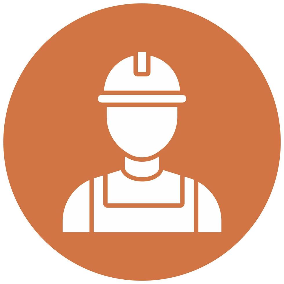 Factory Worker Man Vector Icon Style