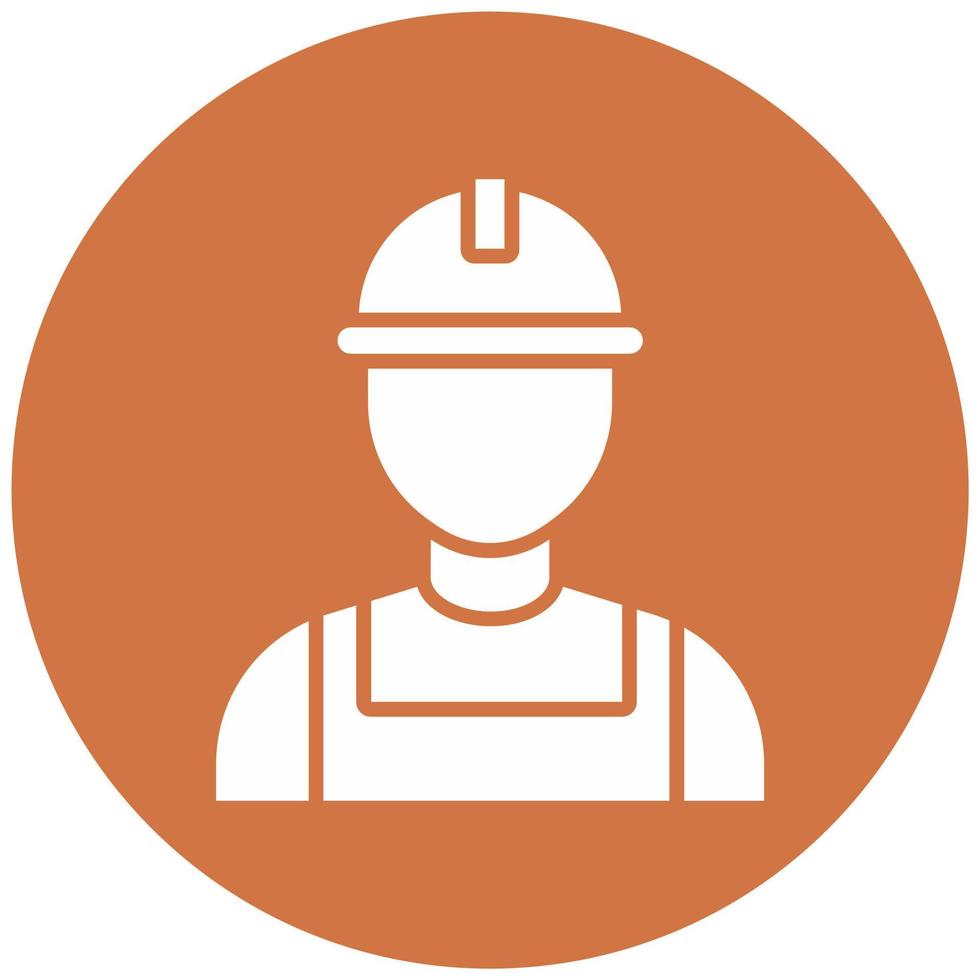 Factory Worker Man Vector Icon Style