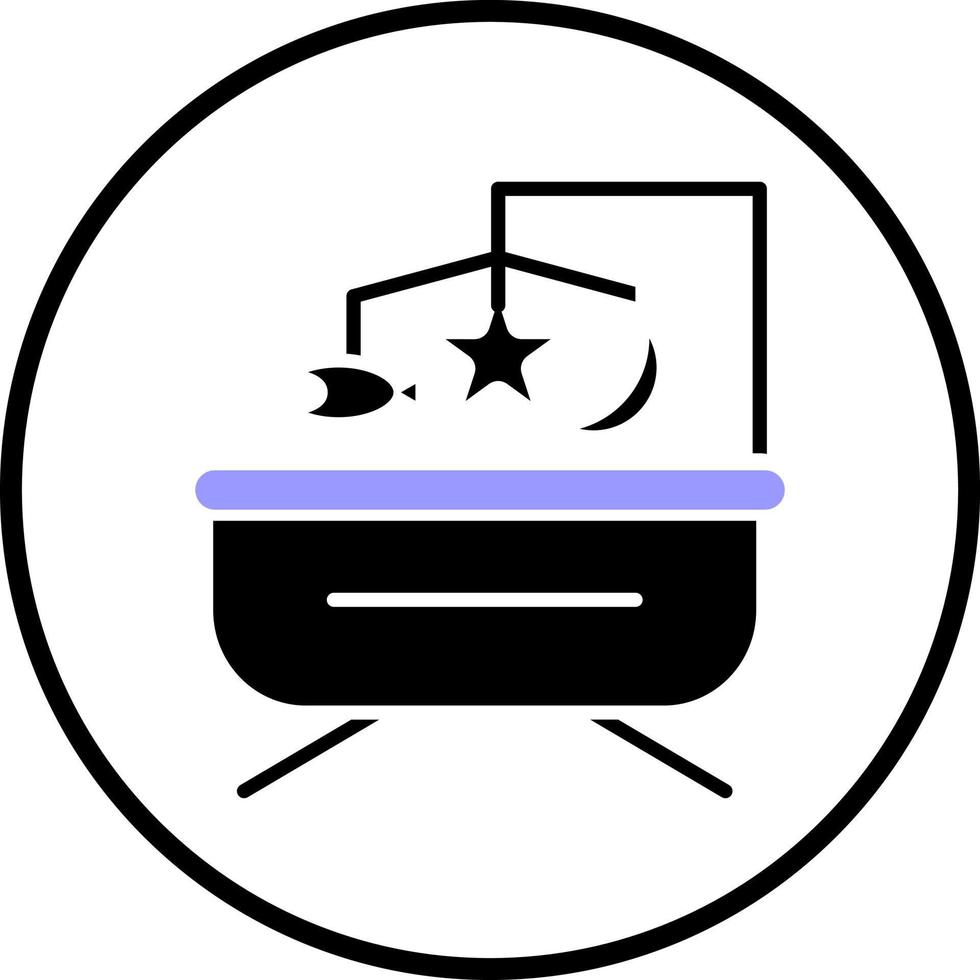 Baby Cot Vector Icon Style