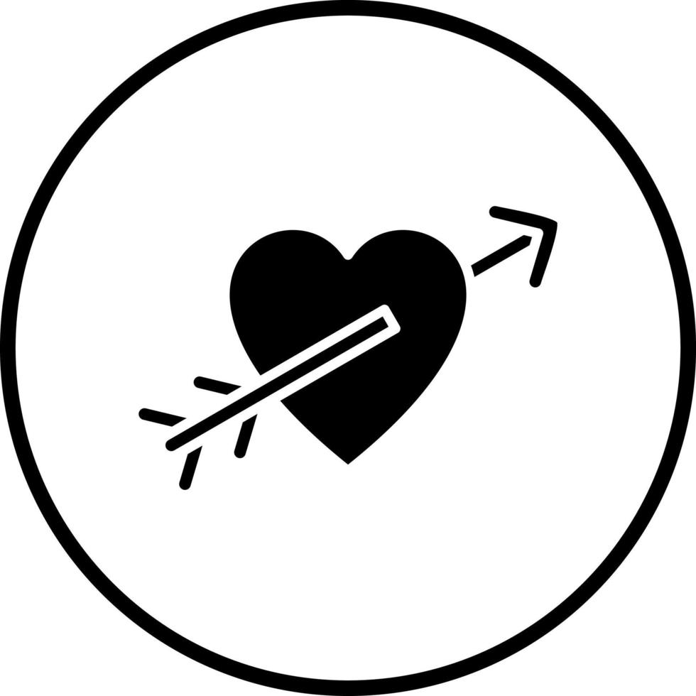 corazón flecha vector icono estilo